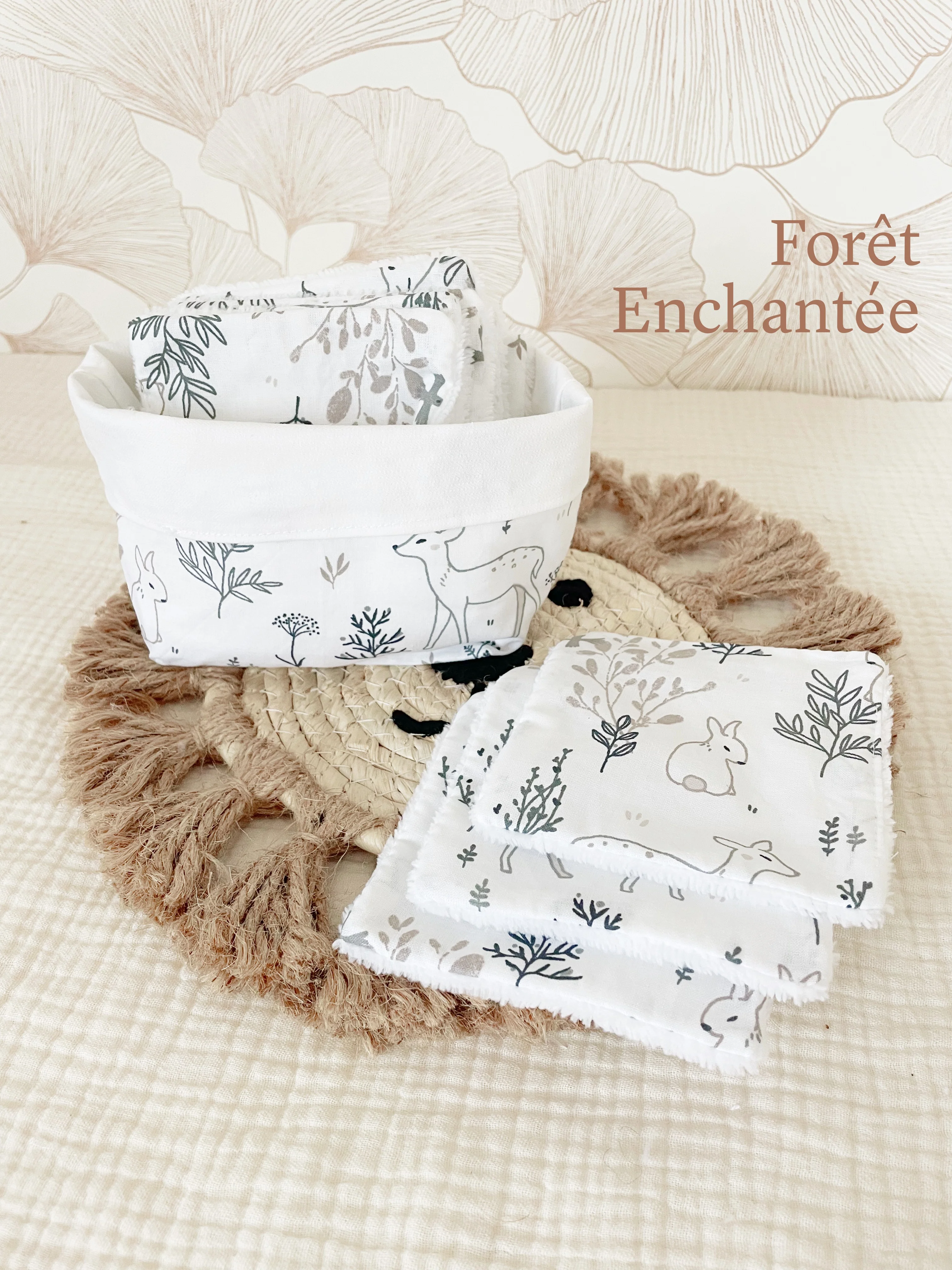 Ensemble assorti : les 10 lingettes bébé et la panière - Image 9