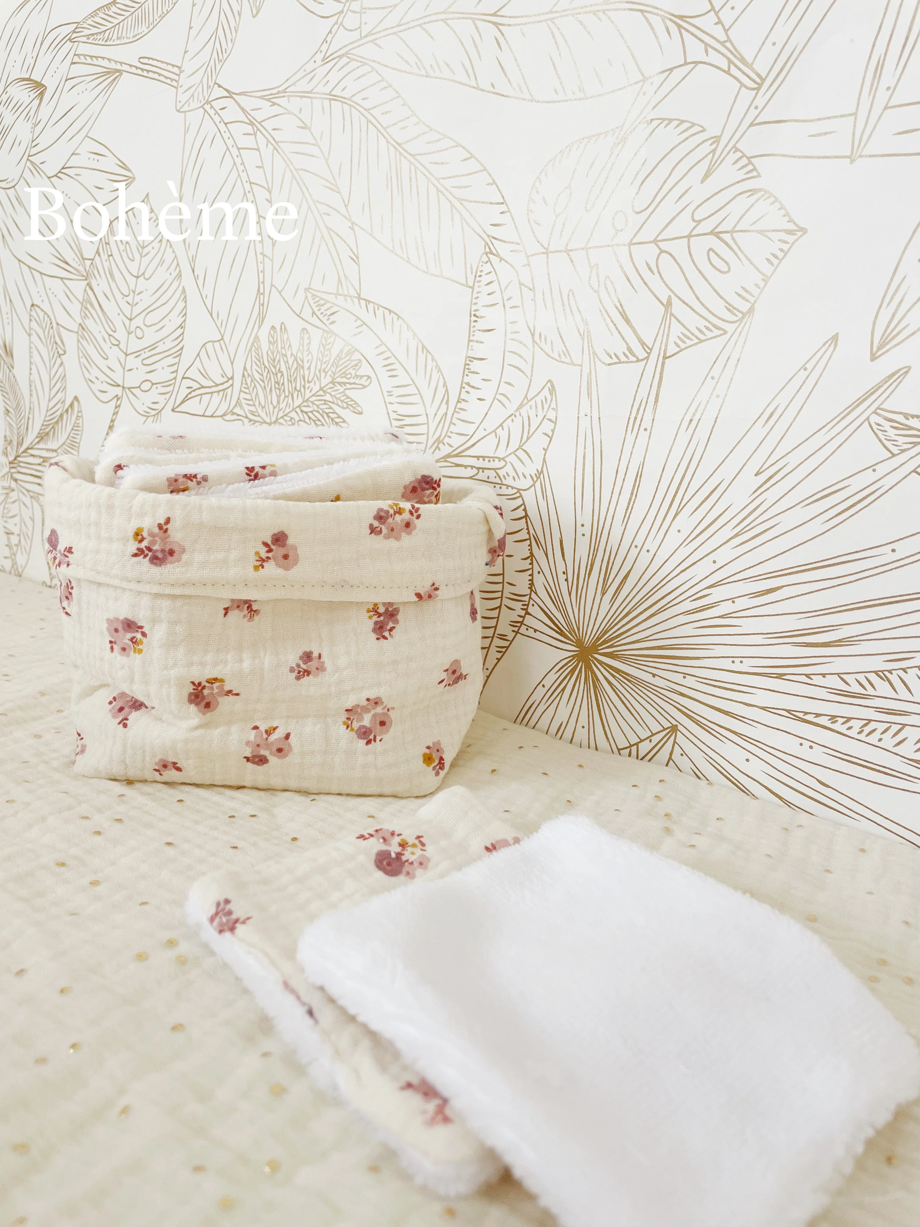 Ensemble assorti (double gaze) : la panière et ses 10 cotons - Image 10