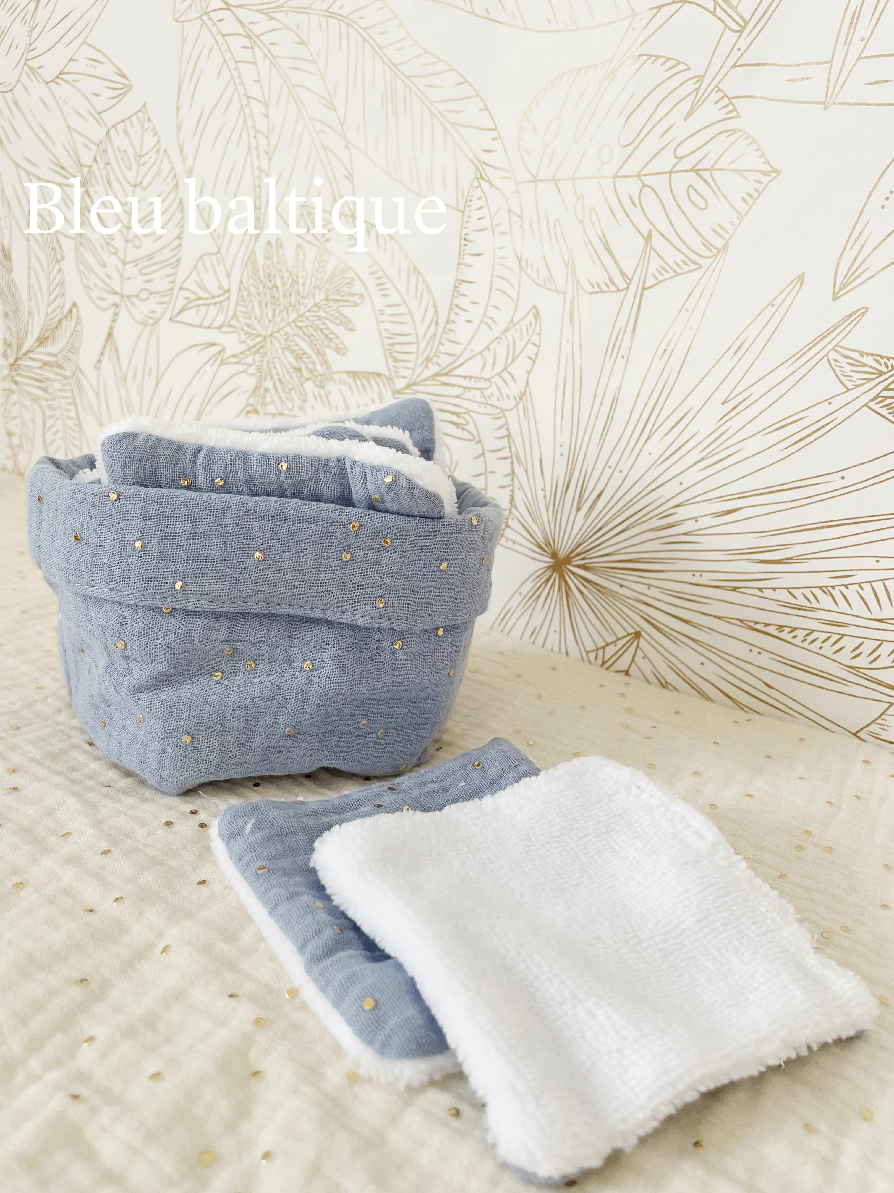 Ensemble assorti (double gaze) : la panière et ses 10 cotons - Image 11