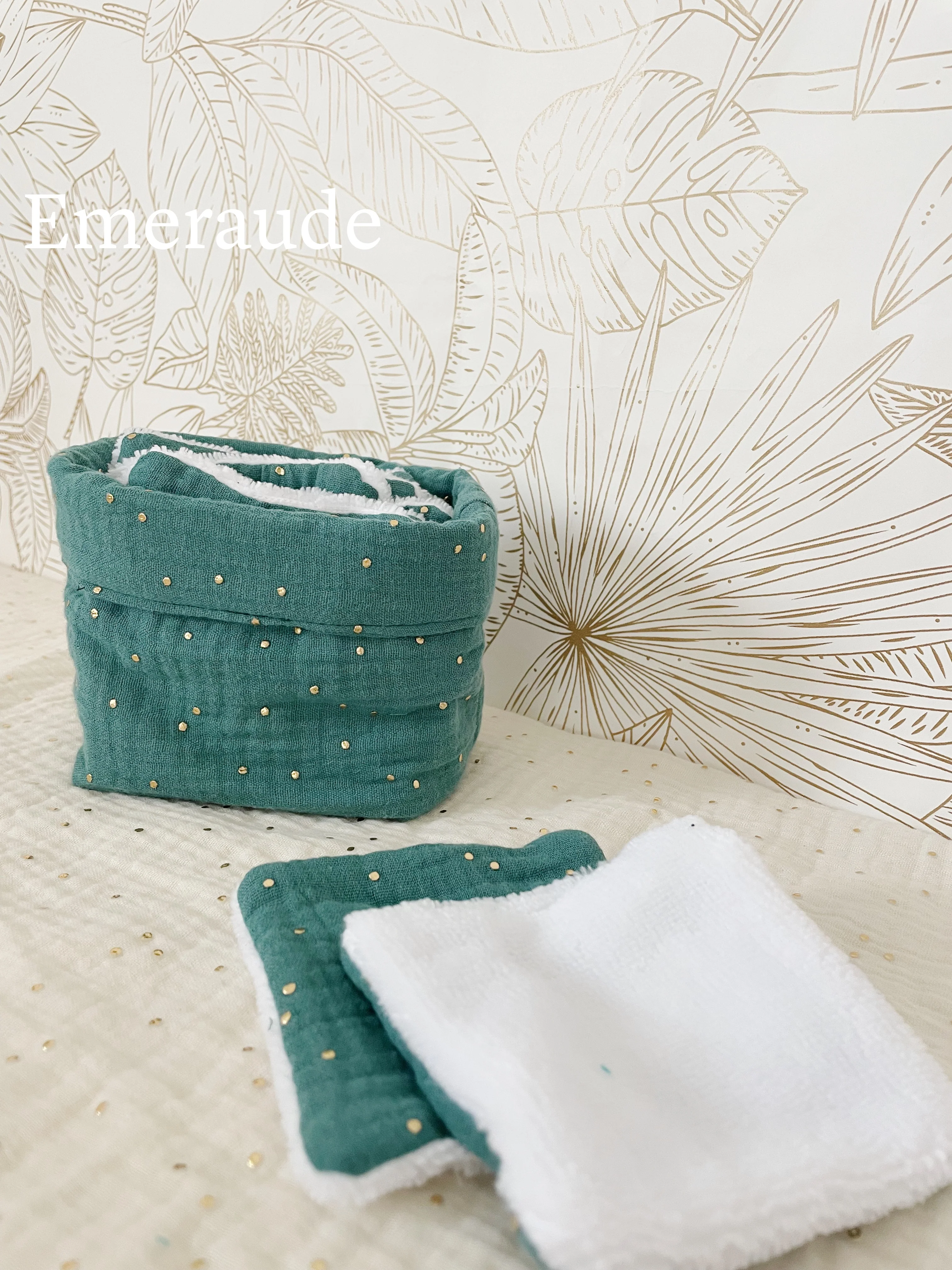 Ensemble assorti (double gaze) : la panière et ses 10 cotons - Image 13