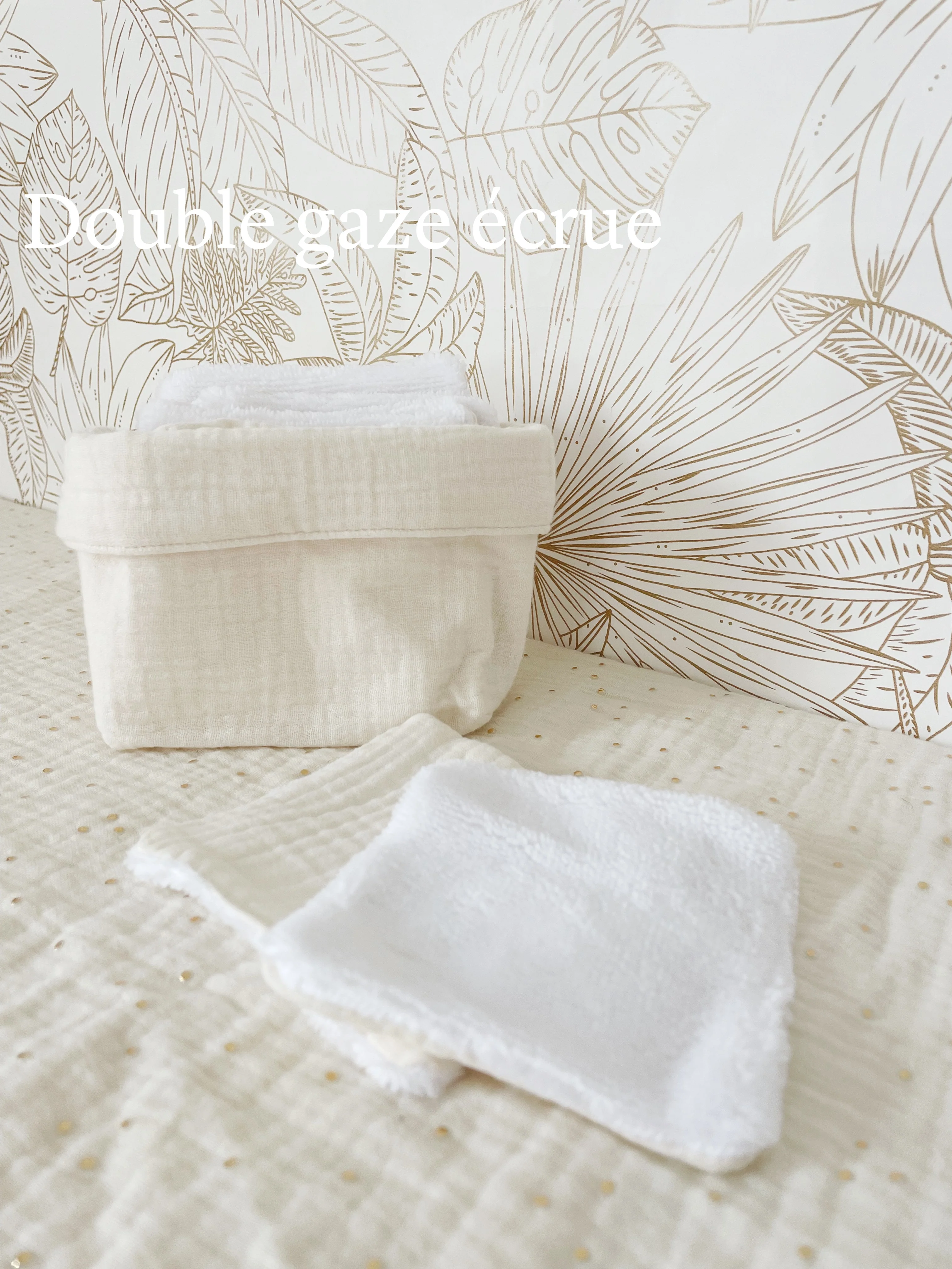 Ensemble assorti (double gaze) : la panière et ses 10 cotons - Image 14