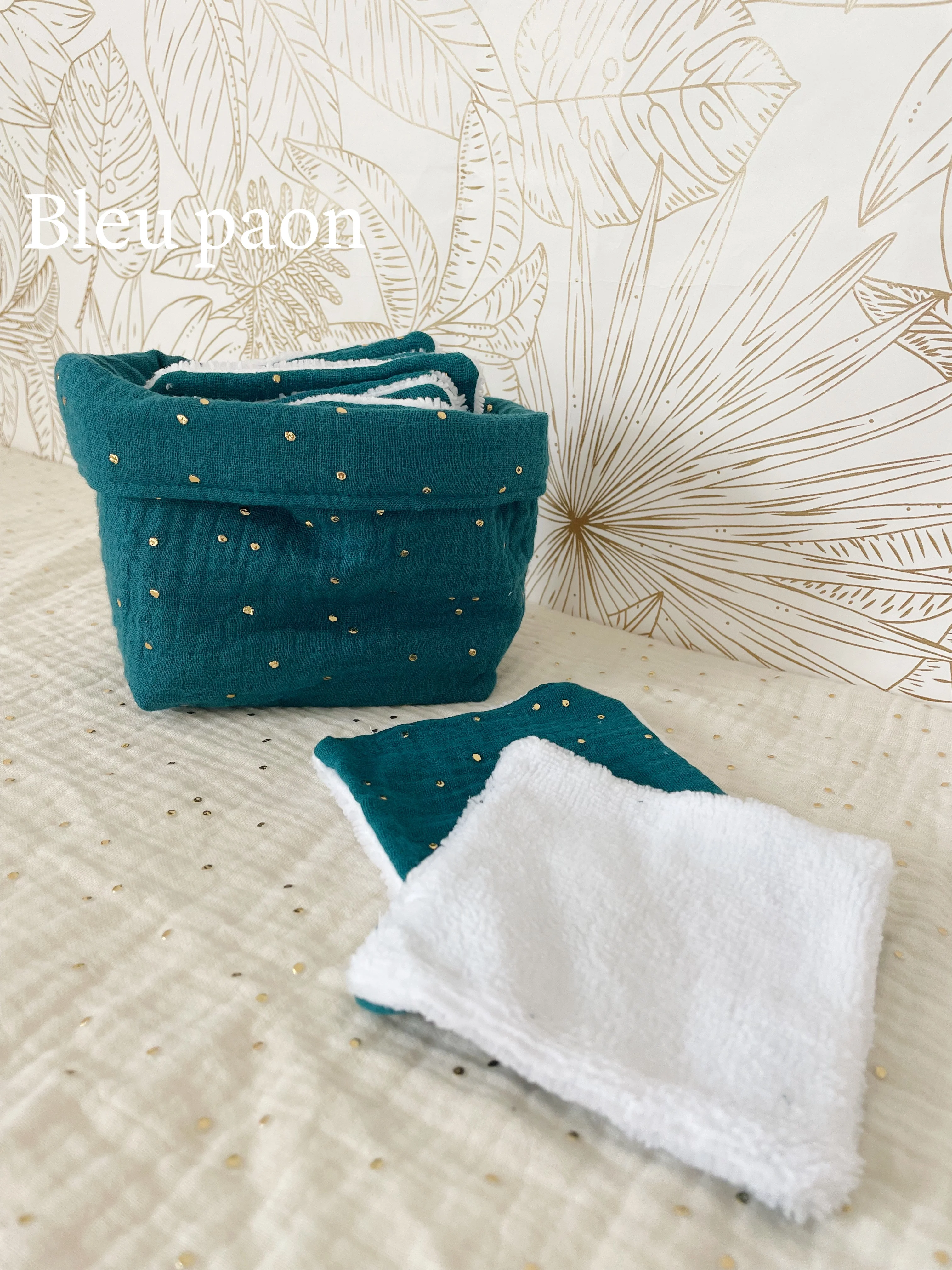 Ensemble assorti (double gaze) : la panière et ses 10 cotons - Image 15