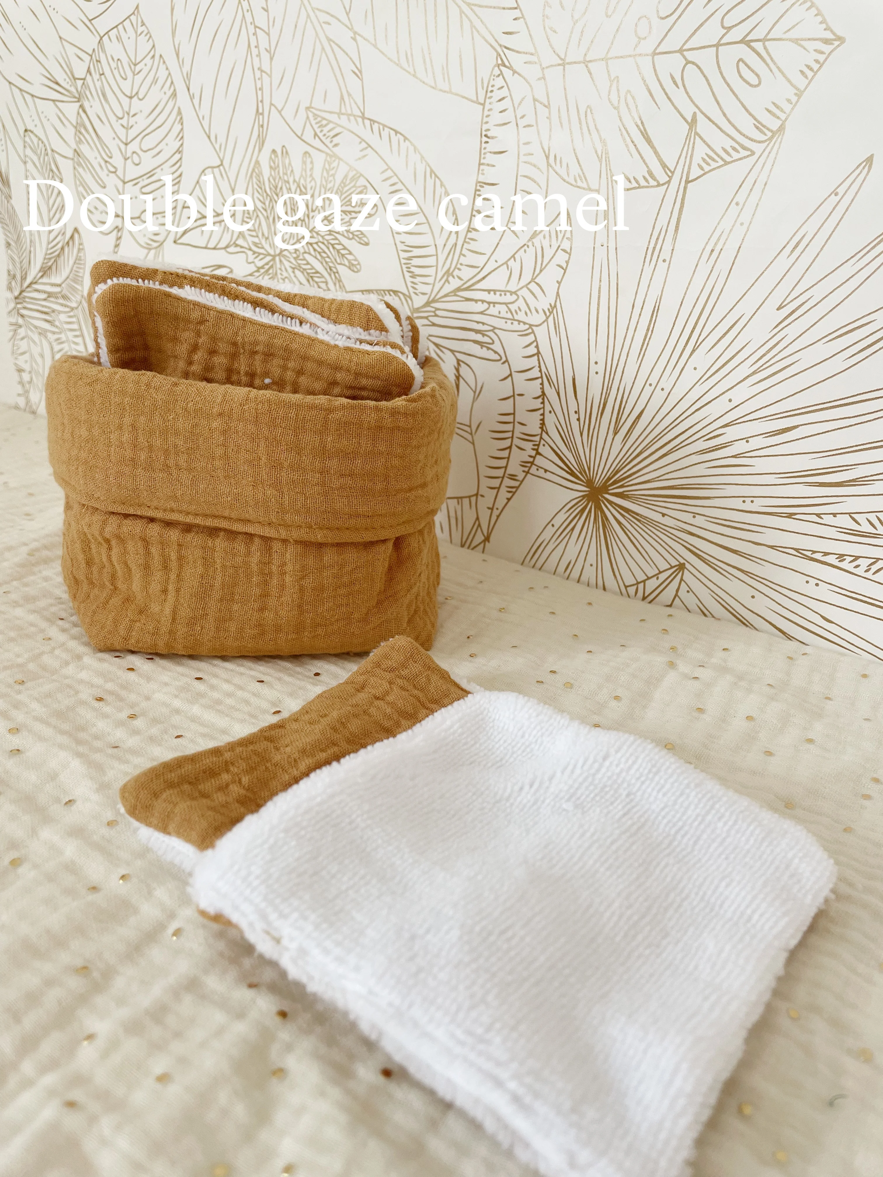 Ensemble assorti (double gaze) : la panière et ses 10 cotons - Image 17