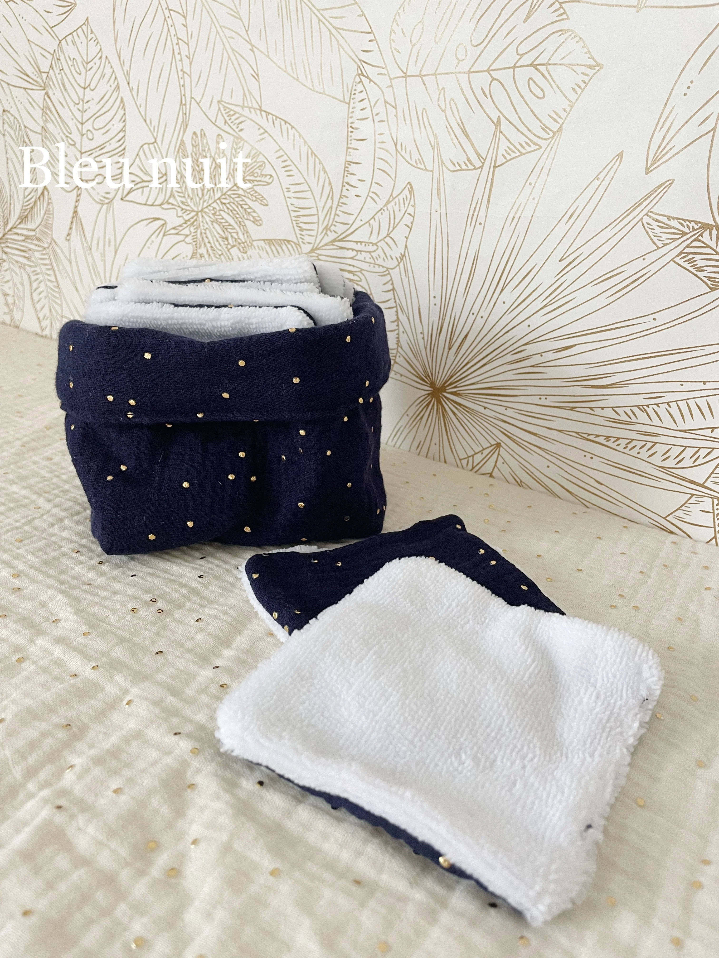 Ensemble assorti (double gaze) : la panière et ses 10 cotons - Image 18