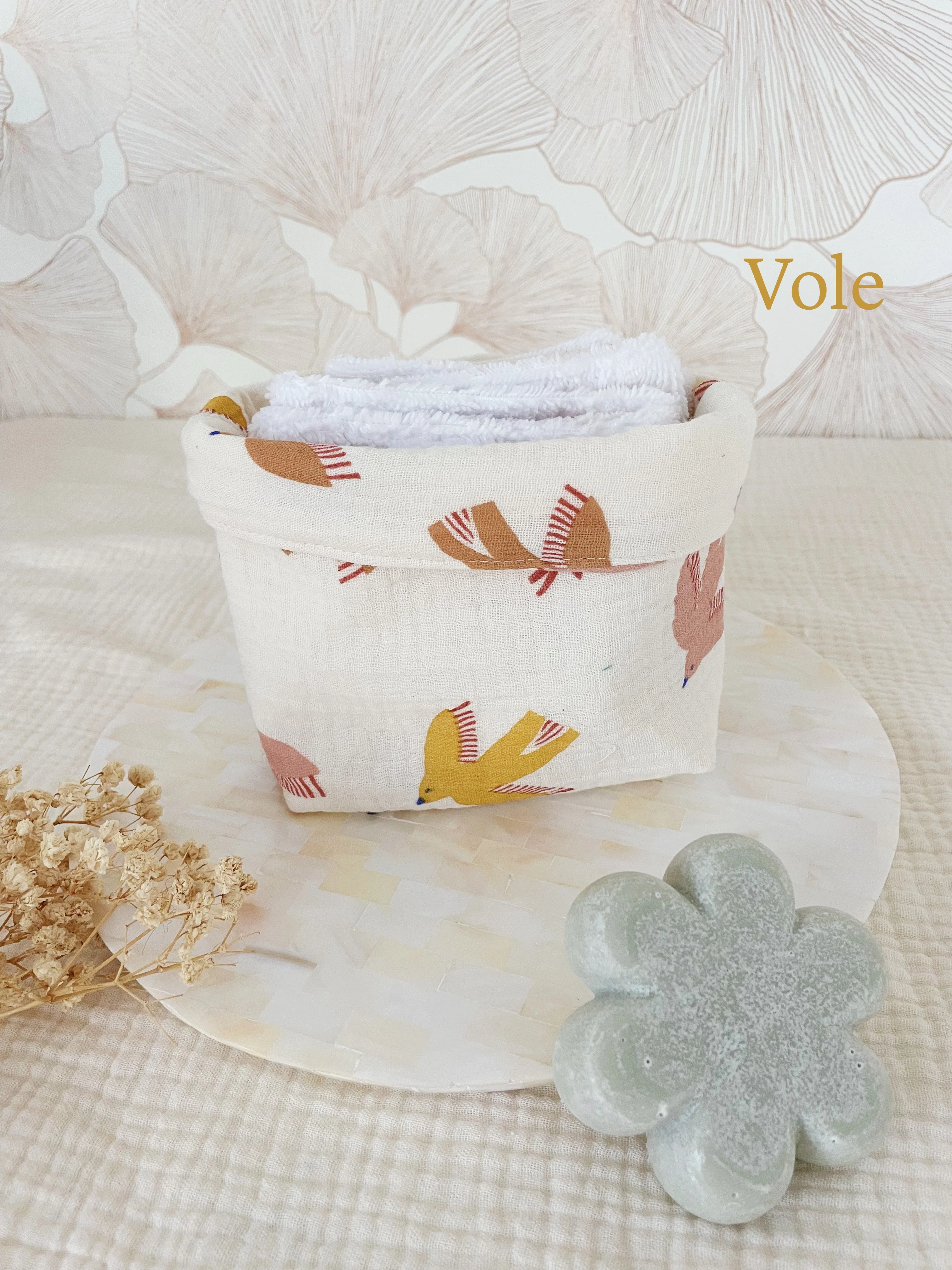 Ensemble assorti (double gaze) : la panière et ses 10 cotons - Image 19