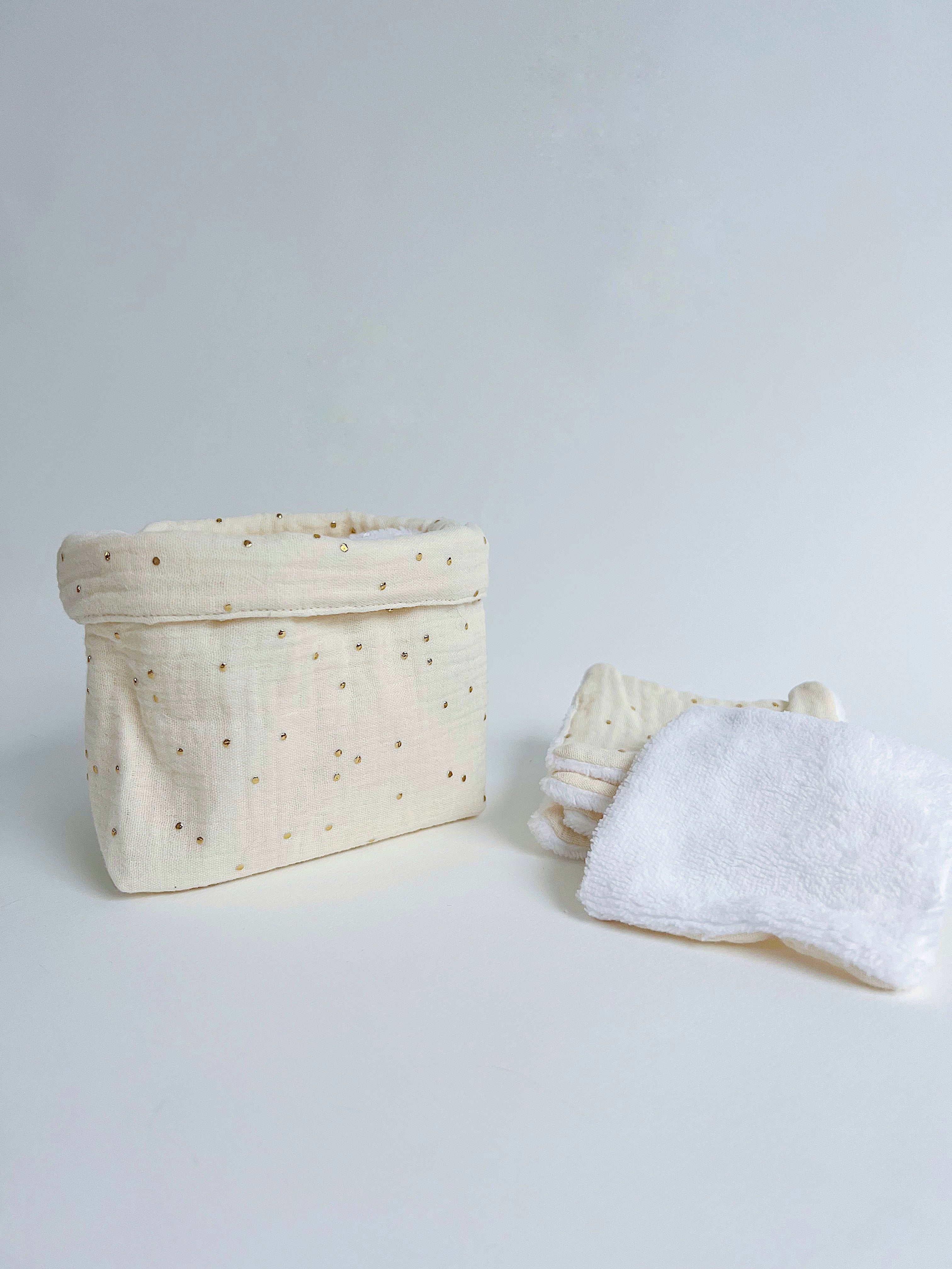 Ensemble assorti (double gaze) : la panière et ses 10 cotons - Image 6