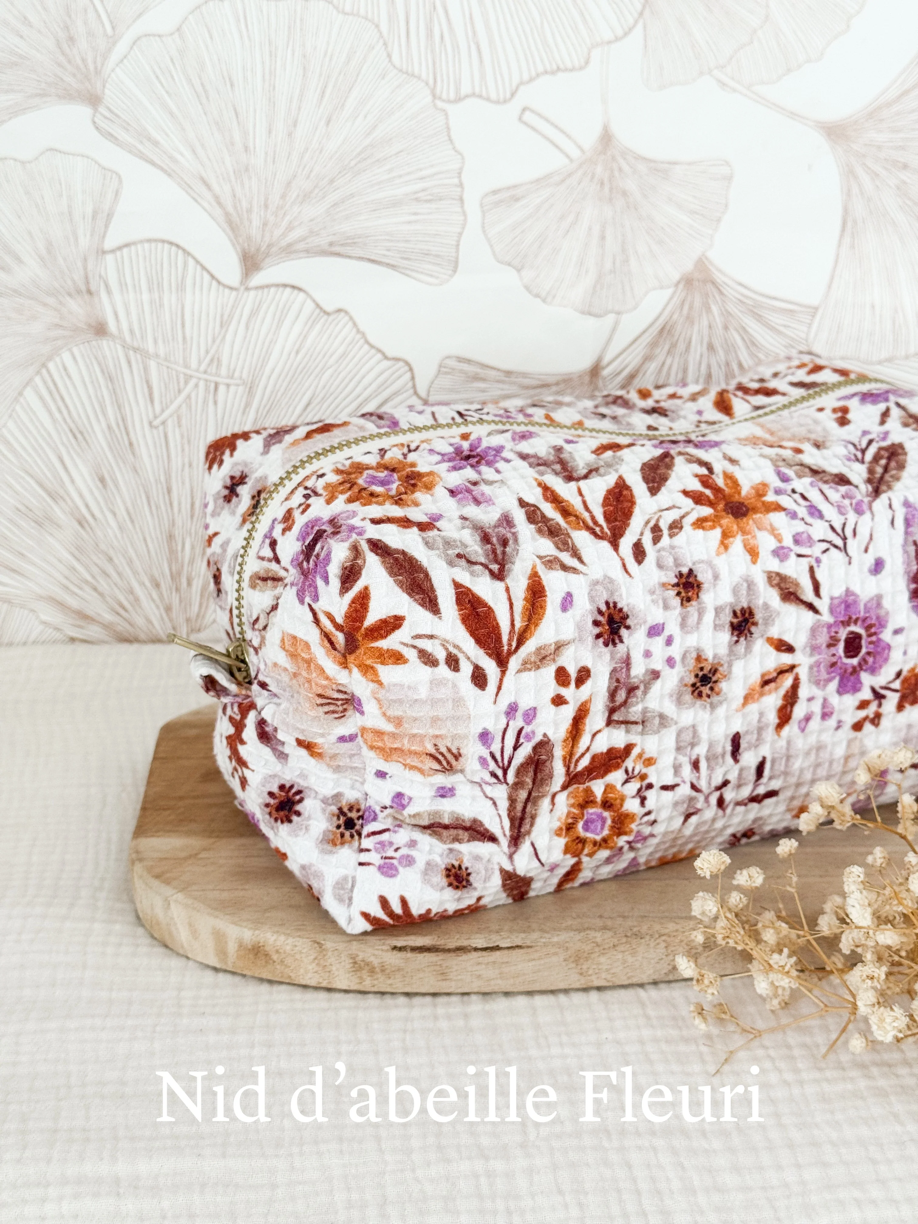 Trousse de toilette nid d'abeille (intérieur imperméable) - Image 6