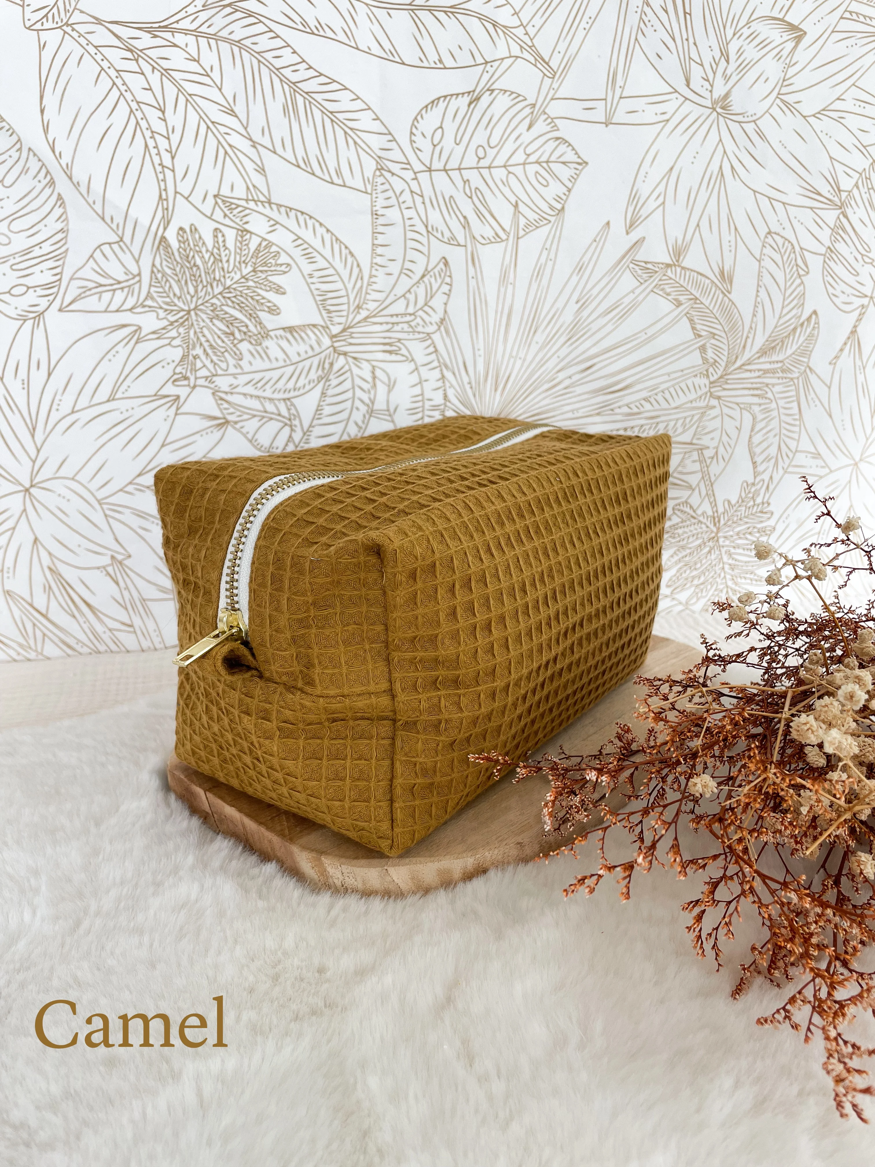 Trousse de toilette nid d'abeille (intérieur imperméable) - Image 8